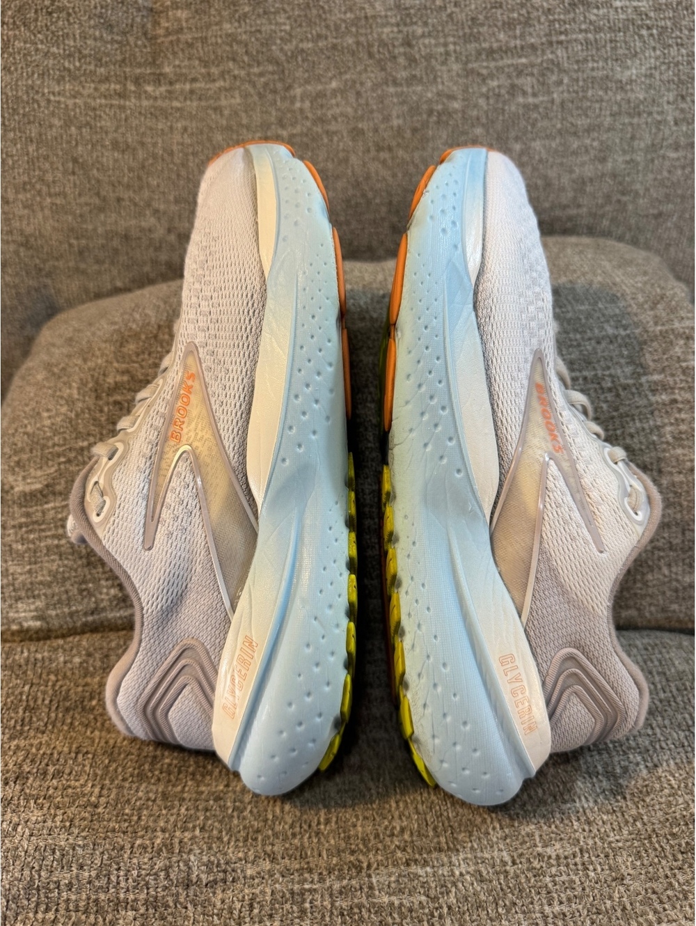 Brooks Glycerin 21 Womens sneakers Coconut/Aqua/Autumn Sunset 1204081B195 Size 8 - Picture 9 of 12